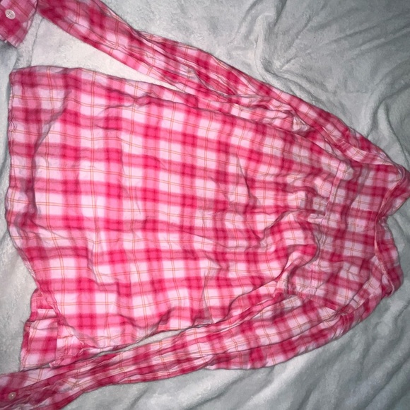 PINK Victoria's Secret Vibrant Pink Plaid Shirt - Picture 8 of 13